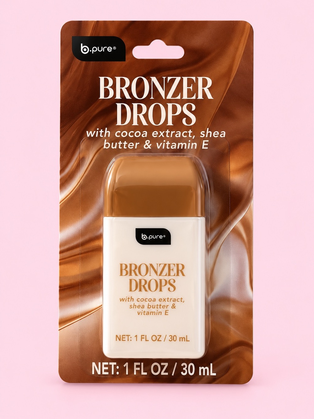 b.pure Bronzer Drops with Cocoa Extract, Shea Butter & Vitamin E